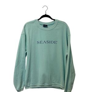 Seaside light blue/turquoise ribbed Cotton Sweatshirt size small
